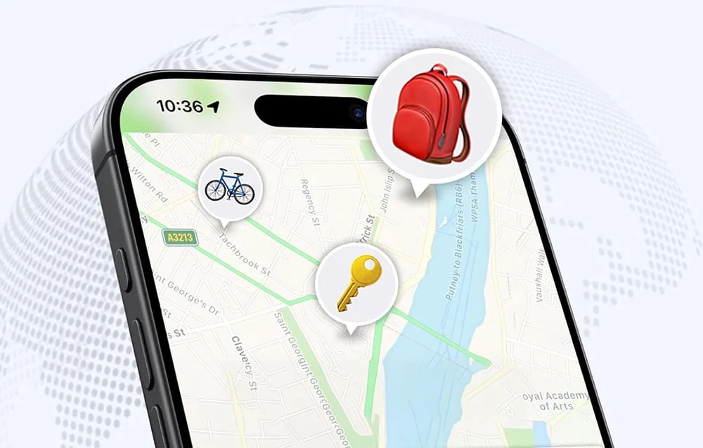 Ugreen CM816 Smart Finder Bluetooth 5.2 tracker (1 stuk) voor iPhone, iPad en Mac – Apple Find My, vervangbare CR2032-batterij, 80 dB geluid en verloren-modus
