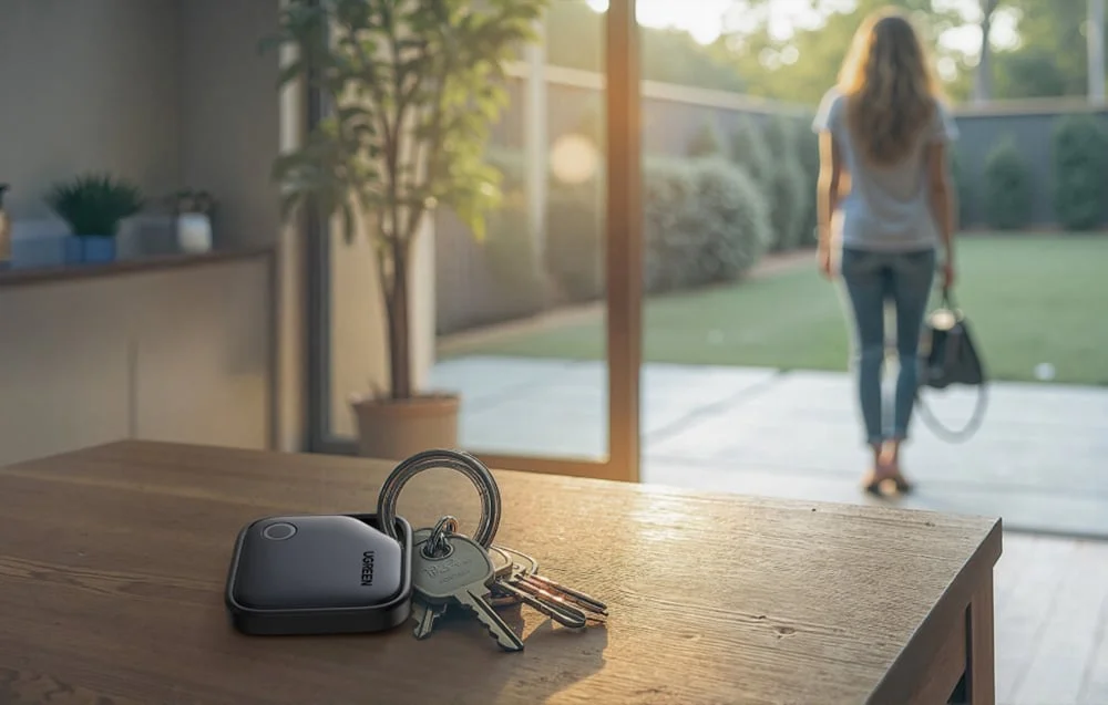Ugreen CM816 Smart Finder Bluetooth 5.2 tracker (1 stuk) voor iPhone, iPad en Mac – Apple Find My, vervangbare CR2032-batterij, 80 dB geluid en verloren-modus