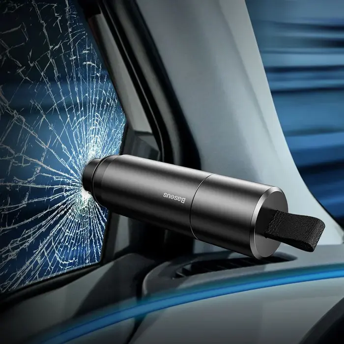 Baseus Noodhamer voor de auto 2-in-1 met ruitbreker (wolfraamstaal) en gordelsnijder – veergeladen, inclusief montagebeugel, type CRSFH-0G