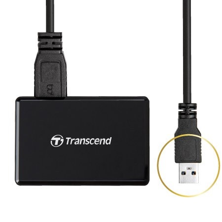 Transcend RDF9 USB 3.1 Gen 1 UHS-II multikaartlezer voor SD, microSD en CompactFlash – tot 260 MB/s, inclusief USB-kabel