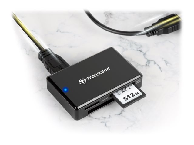 Transcend RDF8 USB 3.1 Gen 1 multikaartlezer voor SD, microSD en CompactFlash (UHS-I) – inclusief USB-kabel