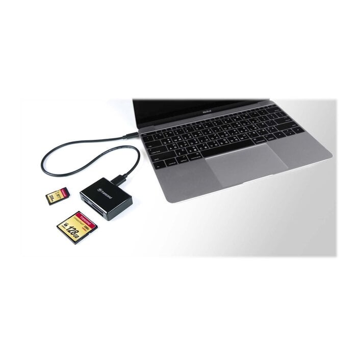 Transcend RDC8 USB 3.1 Gen 1 USB-C multikaartlezer voor SD, microSD en CompactFlash (UHS-I) – inclusief USB-C kabel