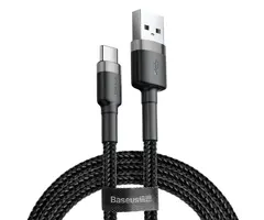 Baseus Cafule USB-A naar USB-C kabel 3 meter (2A, nylon, zwart)