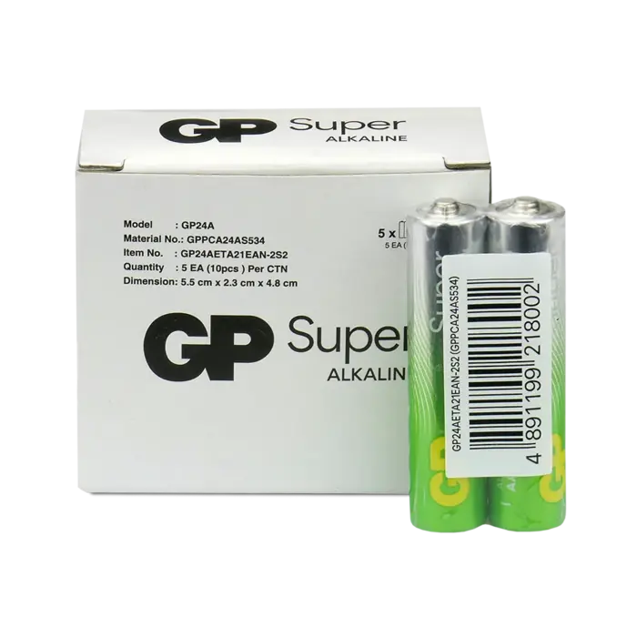GP AAA Super Alkaline Batterijen LR03 1,5V - Voordeelverpakking van 10 stuks