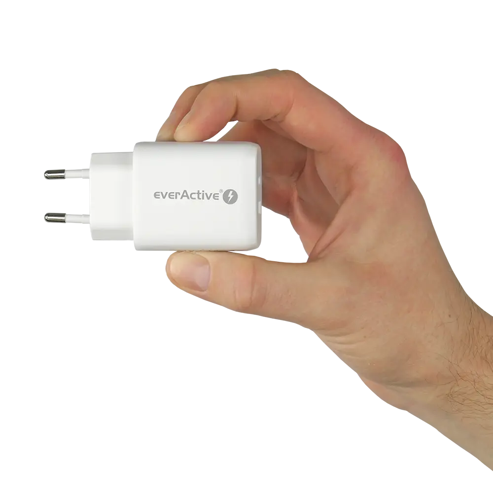 EverActive Compacte Snellader 25W met USB Quick Charge 3.0 en USB-C Power Delivery