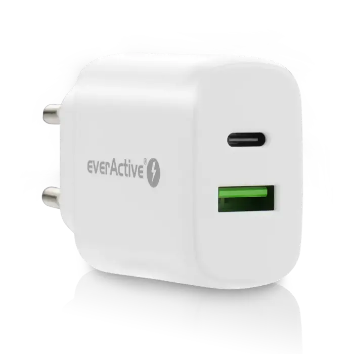 EverActive Compacte Snellader 25W met USB Quick Charge 3.0 en USB-C Power Delivery