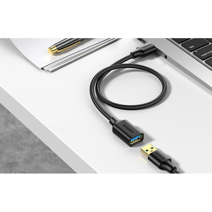 Ugreen USB 3.0 Verlengkabel USB-A naar USB-A, Verguld, 5 Gb/s, 2 Meter