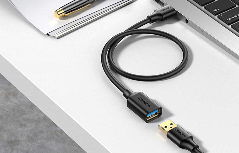Ugreen USB 3.0 Verlengkabel USB-A naar USB-A, Verguld, 5 Gb/s, 2 Meter