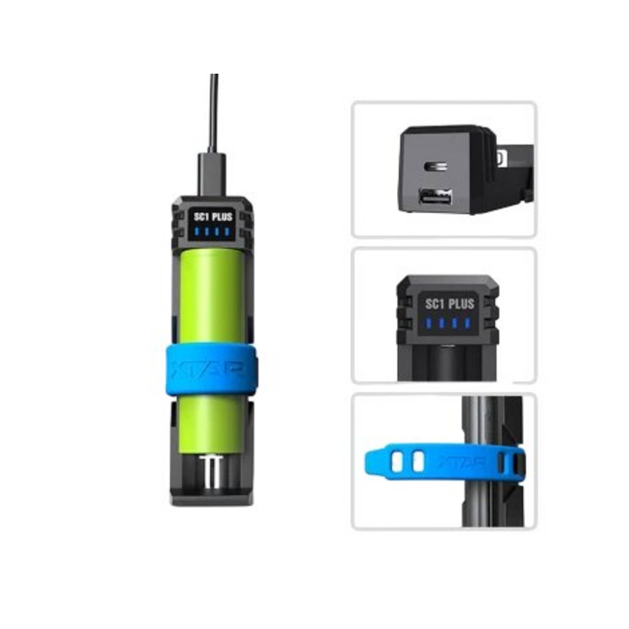 XTAR XTAR SC1 Plus Snellader voor Li-ion en Ni-MH Batterijen met USB-C Powerbank-functie