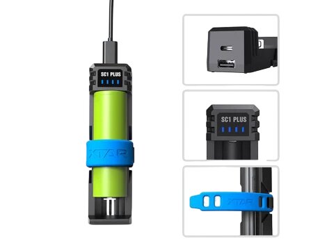 XTAR XTAR SC1 Plus Snellader voor Li-ion en Ni-MH Batterijen met USB-C Powerbank-functie