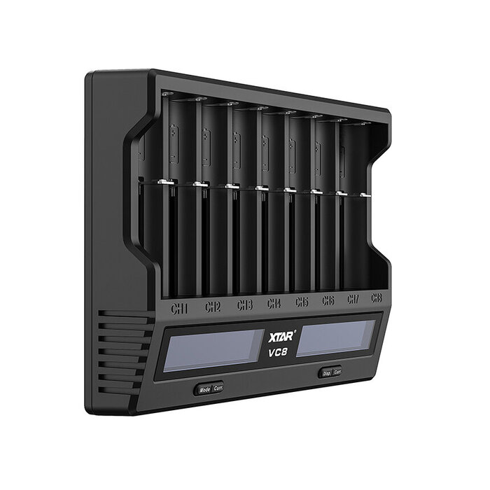 XTAR XTAR VC8 Gen 2 - 8-Kanaals Processorlader voor Li-ion en Ni-MH Batterijen met LCD-scherm