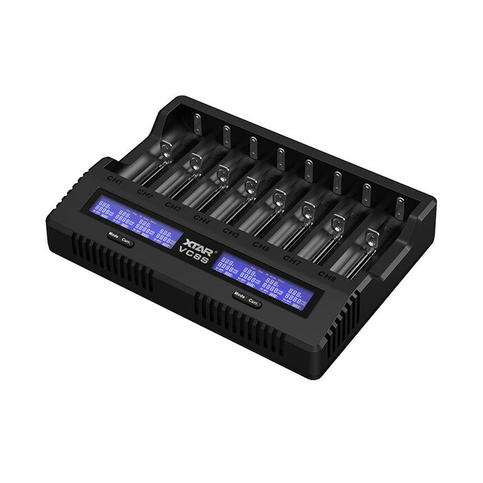 XTAR XTAR VC8S 8-Kanaals Batterijlader met Capaciteitstest, Interne Weerstandsmeting en PD-Snelladen