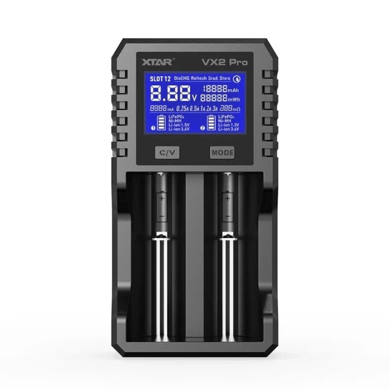 XTAR XTAR VX2 Pro Multifunctionele Lader voor 1,5V Li-ion, 3,6/3,7V Li-ion, LiFePO4 en Ni-MH Batterijen