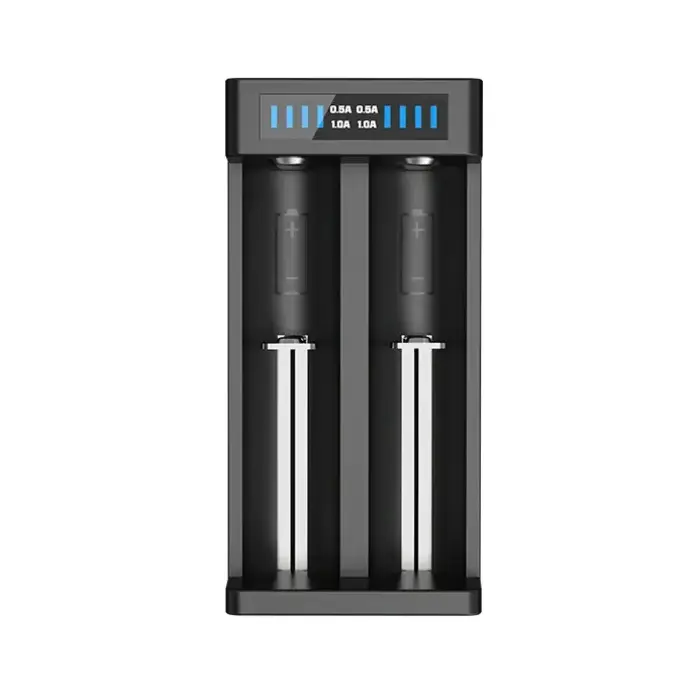 XTAR XTAR MC2 Plus 2-Kanaals Li-ion Batterijlader met USB-C Voeding en 0V-Reactivatie