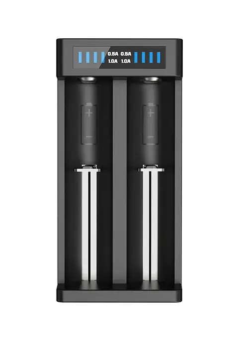 XTAR XTAR MC2 Plus 2-Kanaals Li-ion Batterijlader met USB-C Voeding en 0V-Reactivatie