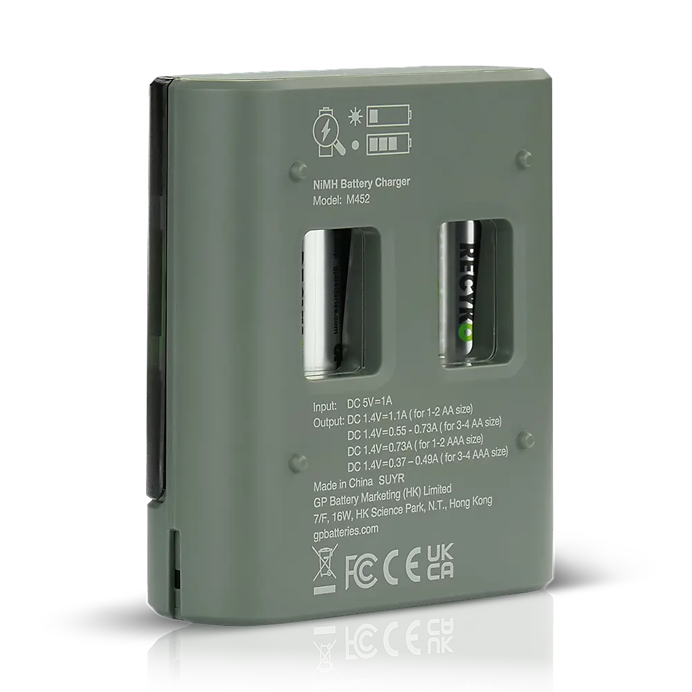 GP ReCyko Speed M452 USB Batterijlader met 4x AA 2600mAh NiMH Oplaadbare Batterijen