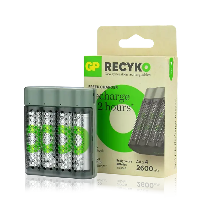 GP ReCyko Speed M452 USB Batterijlader met 4x AA 2600mAh NiMH Oplaadbare Batterijen