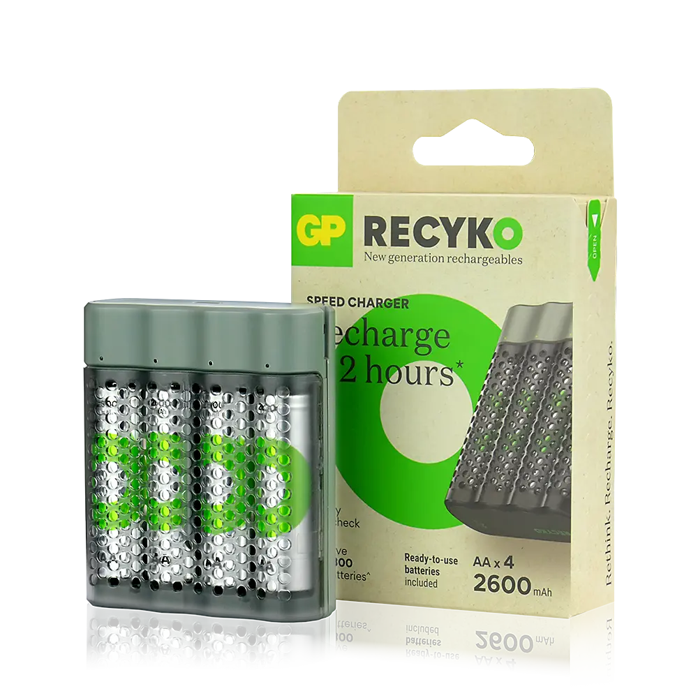 GP ReCyko Speed M452 USB Batterijlader met 4x AA 2600mAh NiMH Oplaadbare Batterijen
