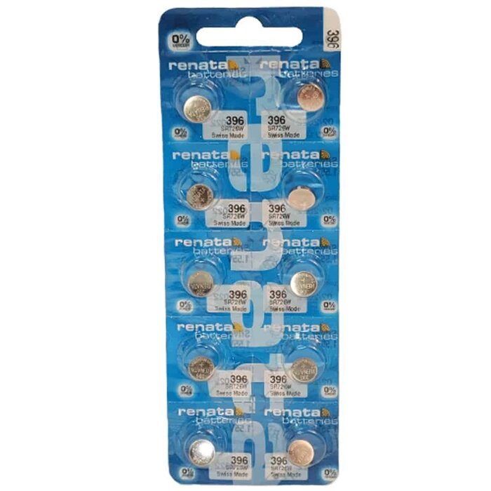 Renata 396 / SR726W / SR59 Zilveroxide Horlogebatterij 1,55V, Set van 10 Stuks