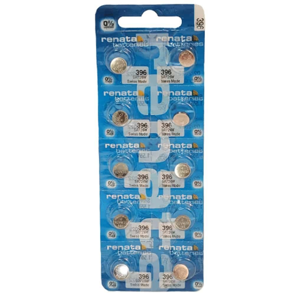 Renata 396 / SR726W / SR59 Zilveroxide Horlogebatterij 1,55V, Set van 10 Stuks