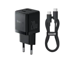 Baseus 20W snellader USB-A en USB-C + kabel