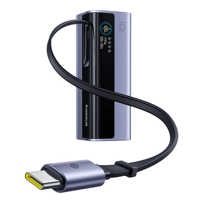 Baseus Powerbank 20000 mAh (72 Wh) 145W met intrekbare USB-C kabel, 2x USB-C, USB-A en led-display, EnerGeek GR11 E0027B01
