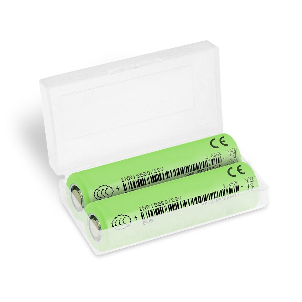 EVE 18650 oplaadbare Li-ion cel 3,6V 2850 mAh, max. 8,4A ontlading, zonder beveiliging, 2 stuks in box, type INR18650-29V