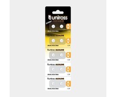 Uniross AG4 LR66 alkaline knoopcel 1,5V, blister 10 stuks