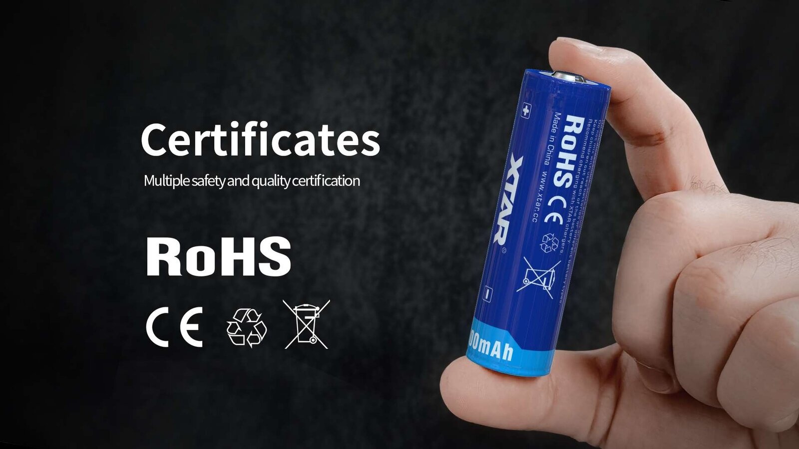 XTAR 21700 Oplaadbare Li-ion Accu 3.6V 5000mAh met Beveiliging (PCM) - Button Top - INR21700-50E