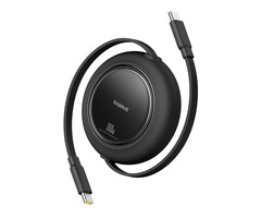 Baseus Free2Pull Oprolbare USB-C naar USB-C Kabel 100W 1,5 m - Zwart