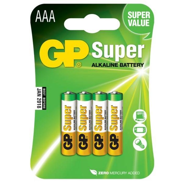 GP Batteries AAA  mini penlite 4 x Super alkaline GP