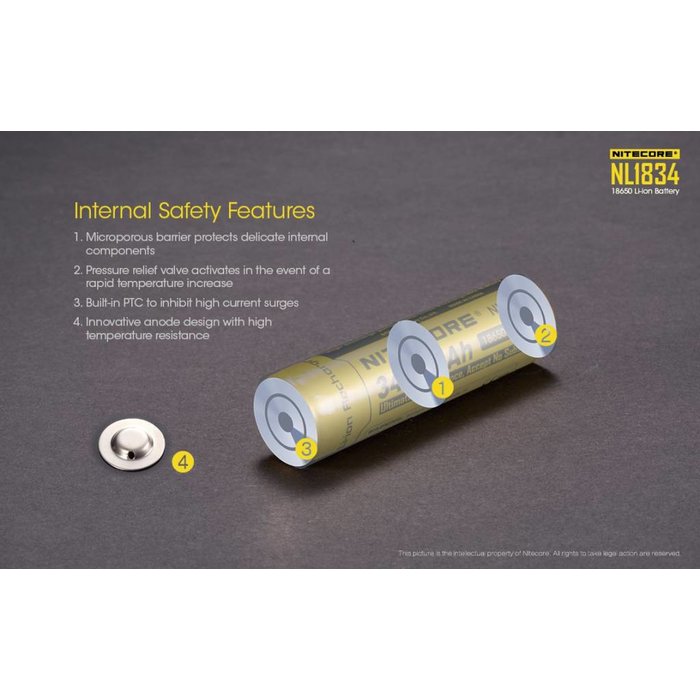 Nitecore Nitecore 18650 li-ion NL1834 3400mAh