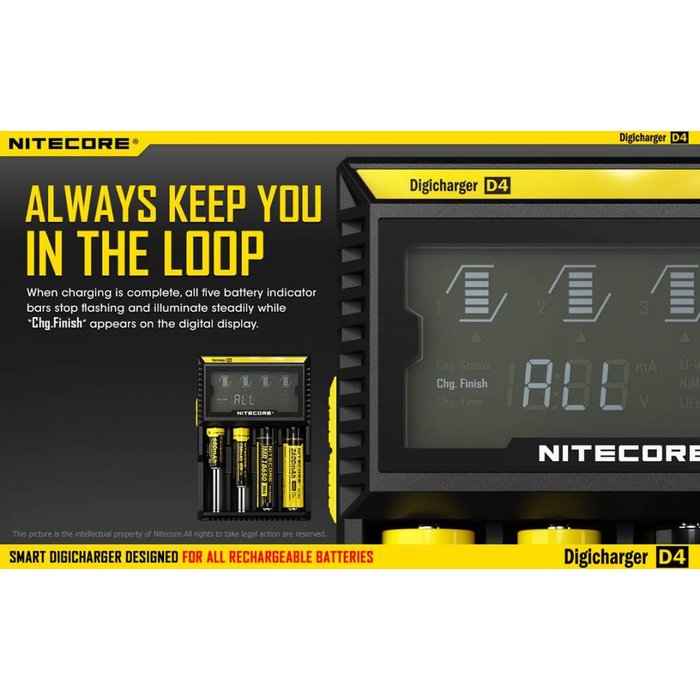 Nitecore Nitecore D4 digichareger batterij lader voor Li-ion/Nimh/Ni-Cd batterijen