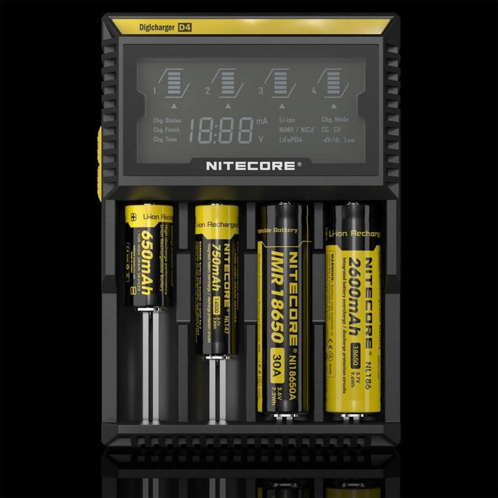 Nitecore Nitecore D4 digichareger batterij lader voor Li-ion/Nimh/Ni-Cd batterijen