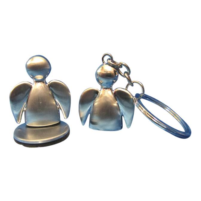 Beschermengel sleutelhanger van RVS