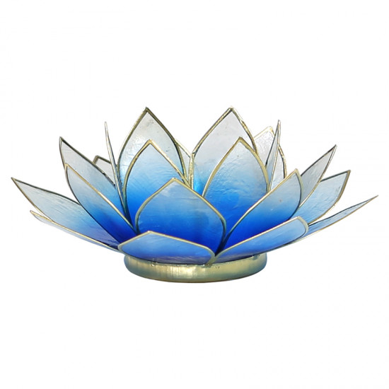 schaduw wees onder de indruk Super goed Lotus kaarshouder - wit/blauw (tweekleurig) - De Vrolijke Engel