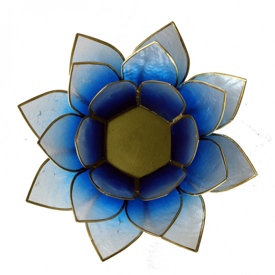 Lotus kaarshouder - wit/blauw (tweekleurig)