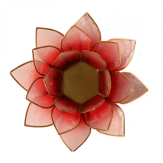 Lotus kaarshouder - rood/roze (tweekleurig)