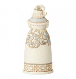 White Woodland Santa with Globe - kerstman