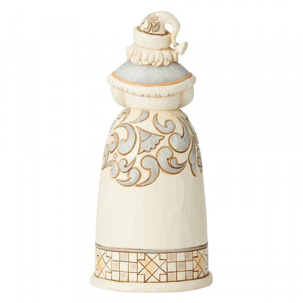 White Woodland Santa with Globe - kerstman