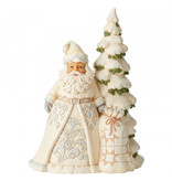 Jim Shore White Woodland Santa with Tree - kerstman
