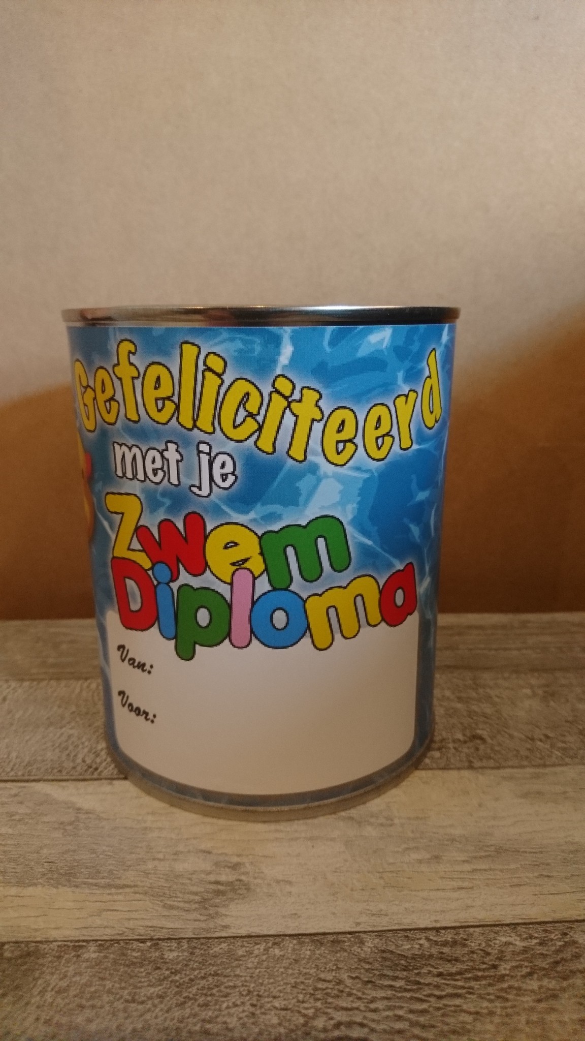 Bliklabel - Gefeliciteerd met je zwemdiploma!