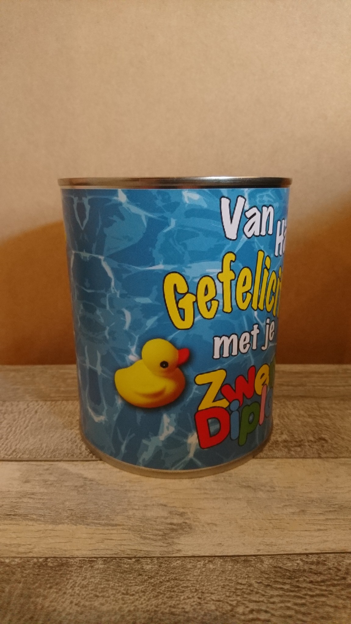 Bliklabel - Gefeliciteerd met je zwemdiploma!