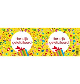Bliklabel - Hartelijk gefeliciteerd