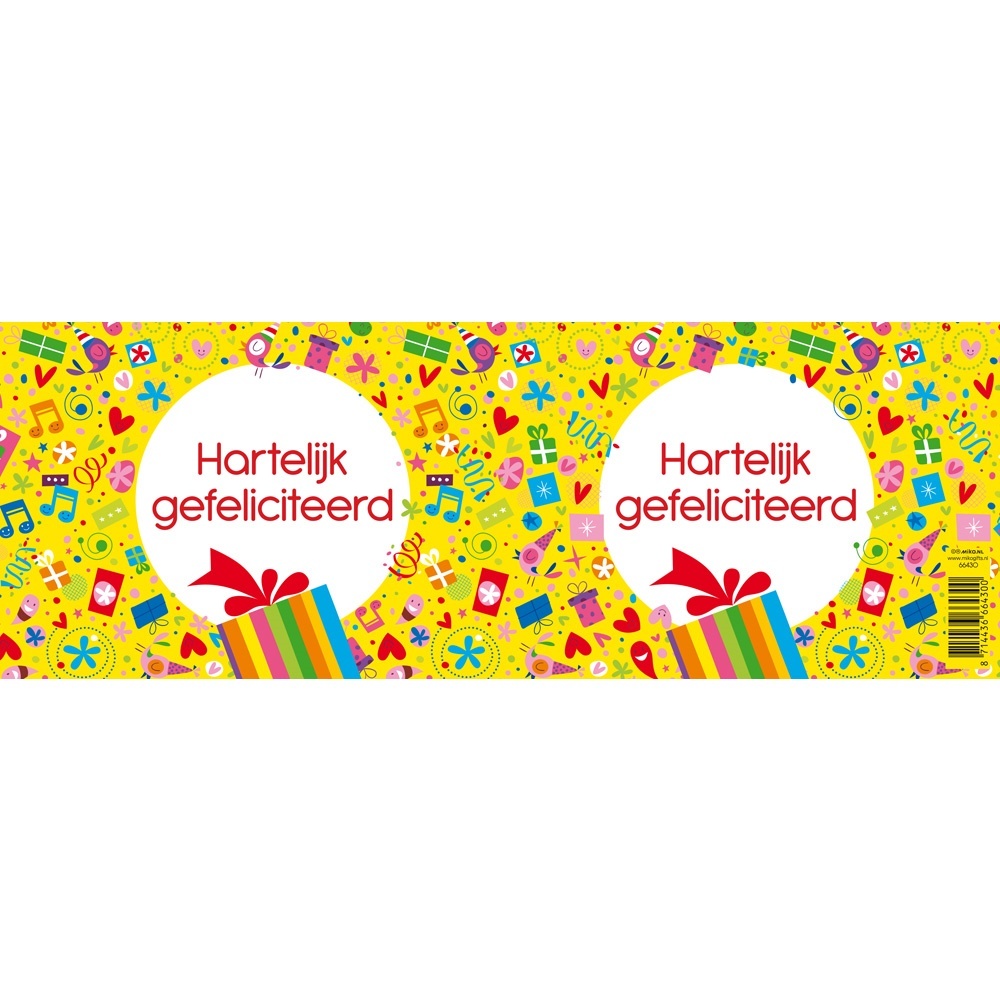 Bliklabel - Hartelijk gefeliciteerd