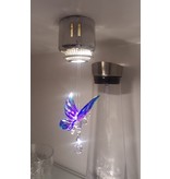 Suncatcher vlinder van glas en kristal paars/blauw