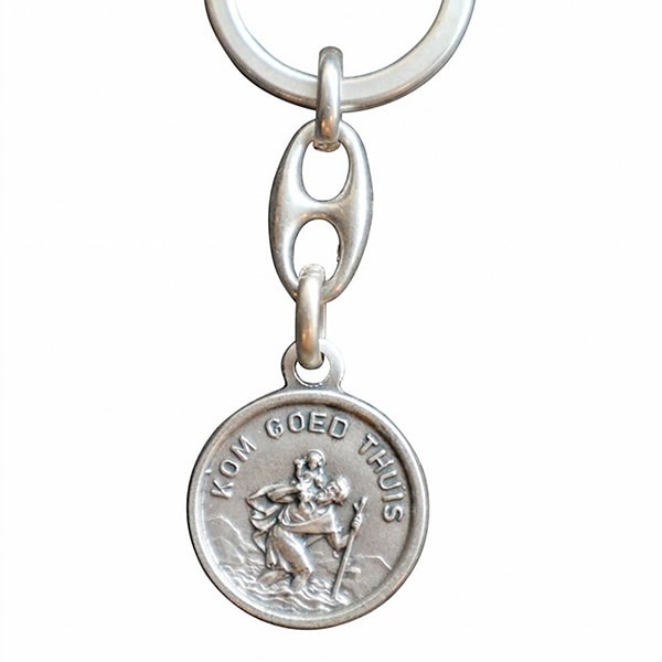 Christoffel sleutelhanger "Kom goed thuis"