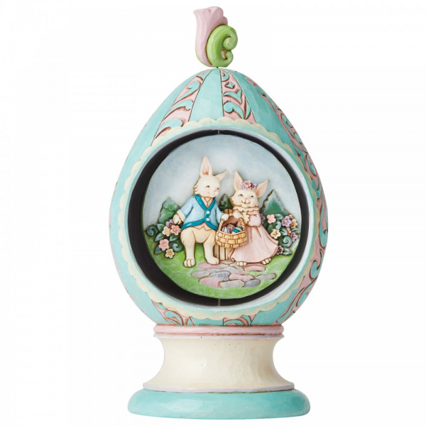 Revolving Egg with Bunnies and Chicks - Paasei