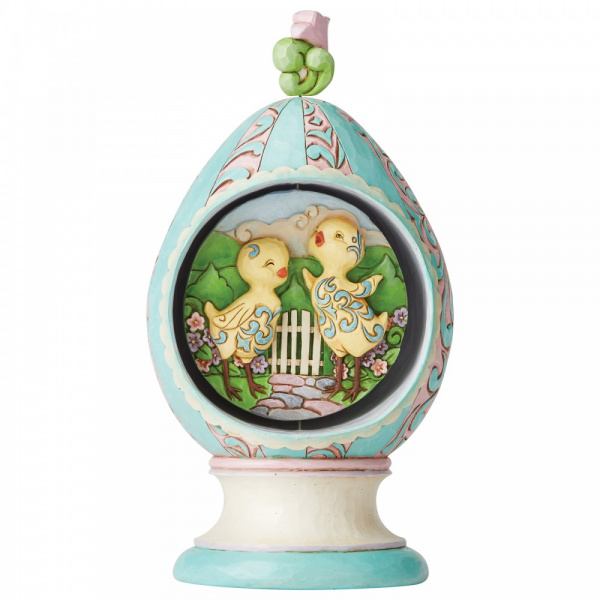 Revolving Egg with Bunnies and Chicks - Paasei