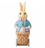 Jim Shore Bunny Pushing Cart of Eggs - paashaas